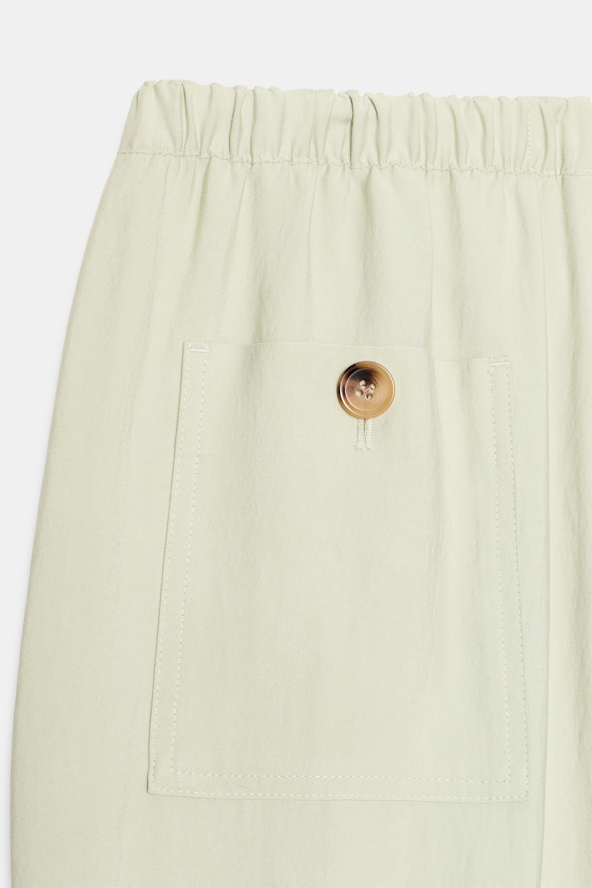 PANTALON CAROTTE À TAILLE ÉLASTIQUE